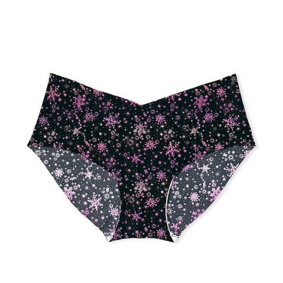 Victoria's Secret No Show Hiphugger Panty Black Snowflakes Small NEW - Picture 6 of 6